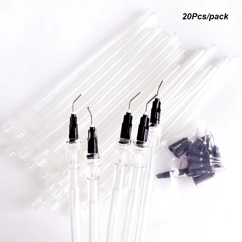 20Pcs/Set Dental Medical Saliva Ejector Aspirator Suction Bonding Tubes with Syring Needle Tip Dentistry Disposable Material