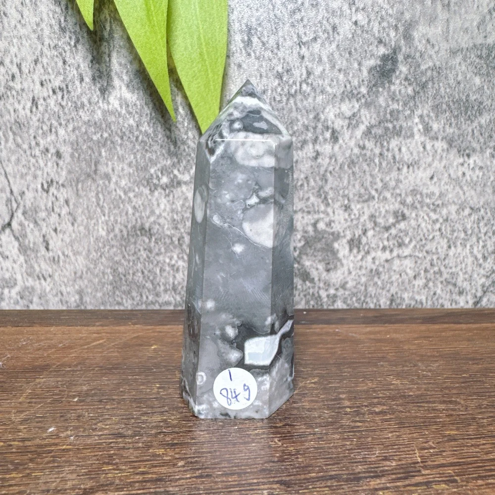 Natural Shell Jasper Crystal Tower Hexagonal Prisms for Reiki Treatment Home Decoration Meditation Gift