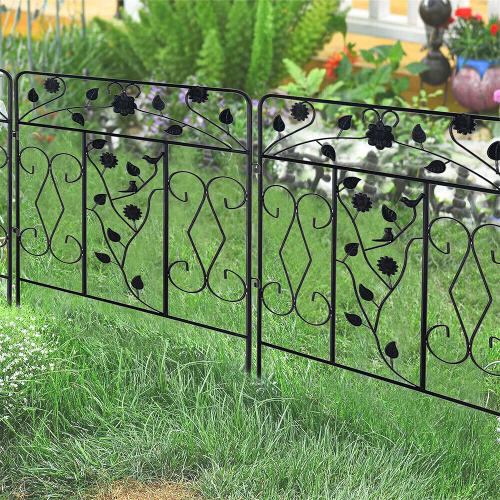 

5X Heavy Duty Metal Garden Fence Strong Animal Barrier Border Outdoor Patio