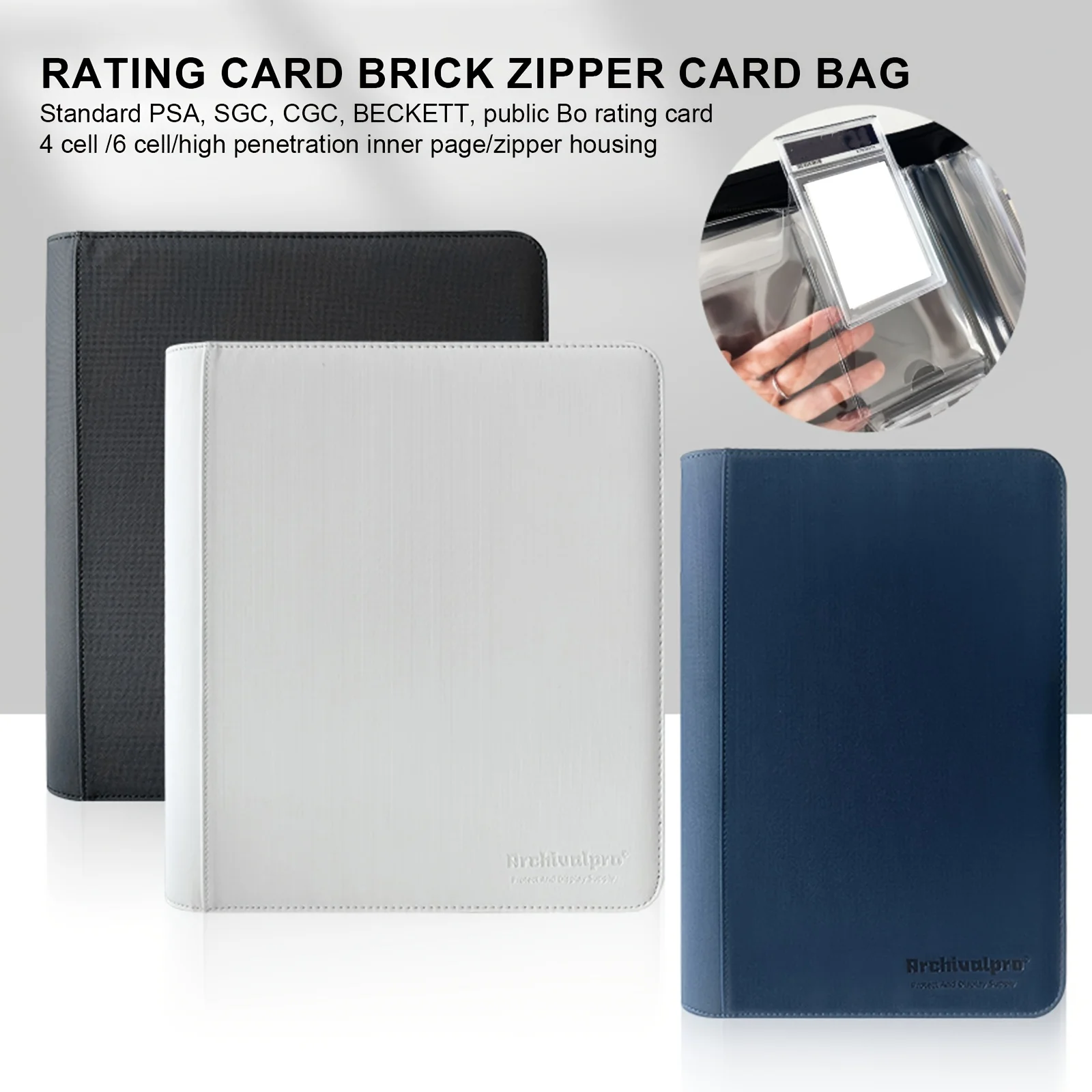 1pc Zip Trading Card Binder, Card Folder for PSA/CGC/BGS/SGC Sports Cards, Game Cards, Baseball Basketball Card Binder Albums
