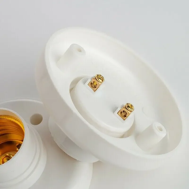 E27 Screw Cap Socket White Ceiling Light Lamp Bulb Fixing Base Stand Holder For Home 6a