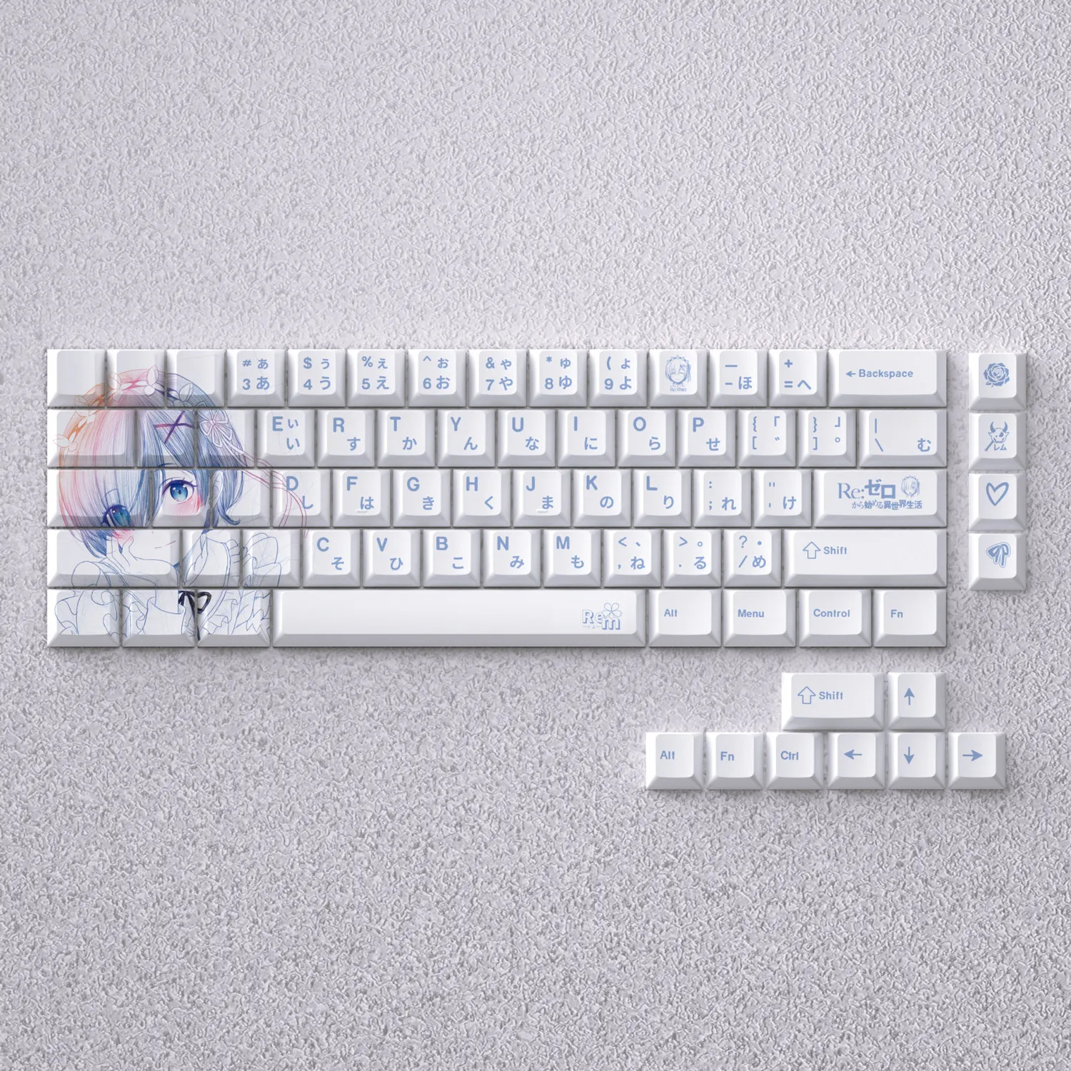 Rem Anime Keycaps PBT Dye Sublimation Cherry Height for Mechanical Keyboard Japanese MACHENIKE K500 AULA F75 Ajazz Ak820
