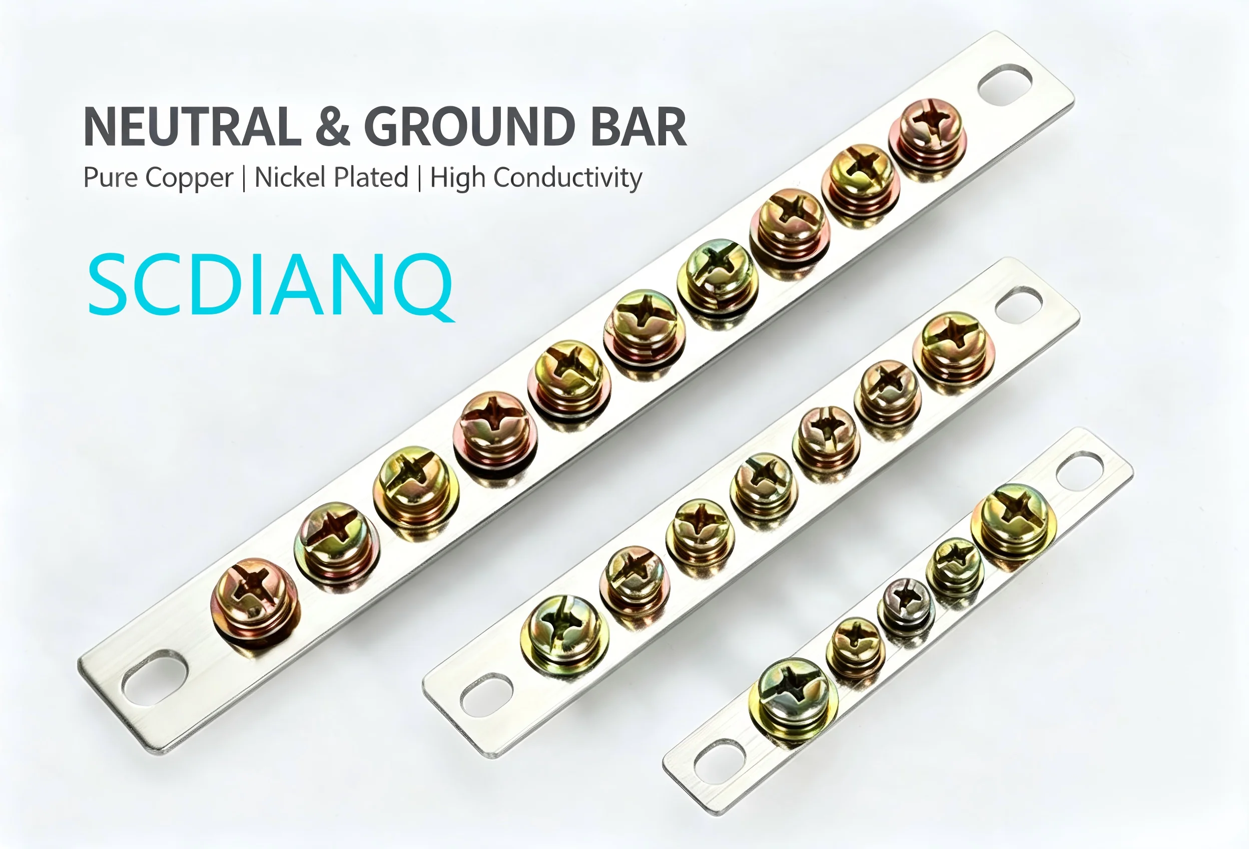 5 Hole 2*15mm Copper Neutral Bus Bar Terminal Block for Electrical Panel Distribution Box