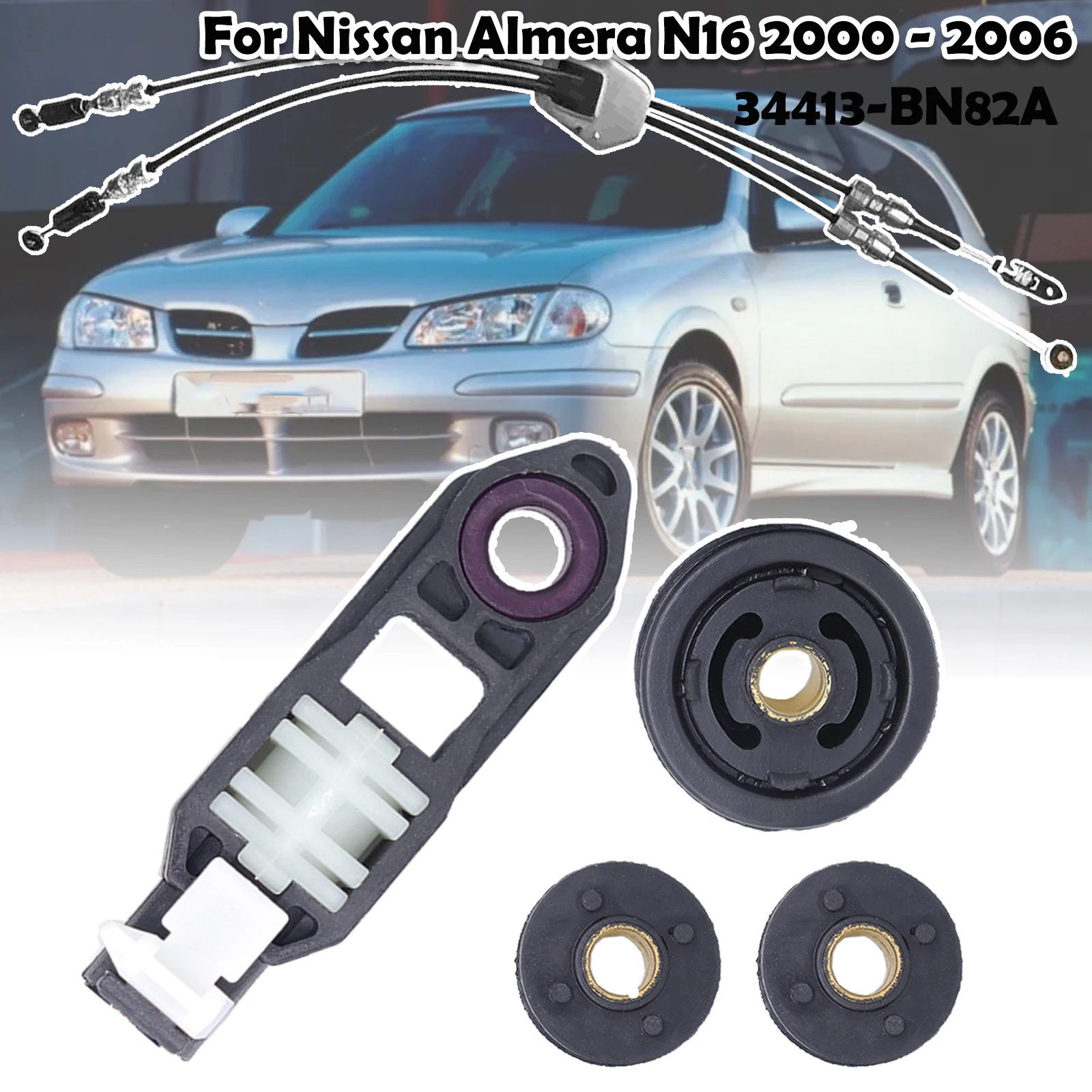 For Nissan Almera N16 Car Manual Gearbox Shift Cable Linkage Control Bush Shifter Lever Connect Rod Bushing 2000 2001 2002- 2006