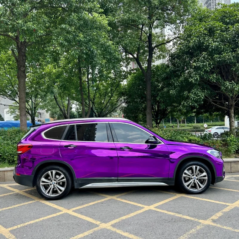 Premium Gloss Dehnbare Chrom Spiegel Lila Vinyl Wrap Klebefolie Autoaufkleber Aufkleber – Detail 3