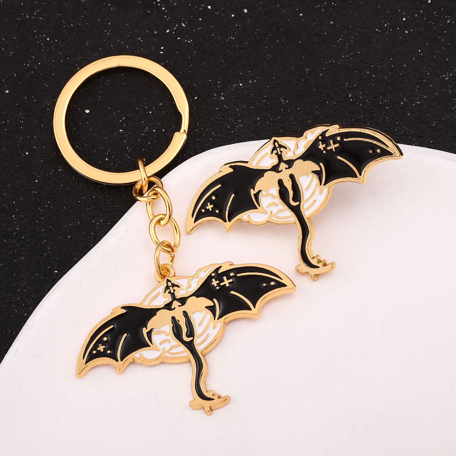 Tendance Basgiath War College quatrième aile Dragon noir porte-clés pendentif voiture porte-clés bijoux hommes enfants cadeaux accessoires
