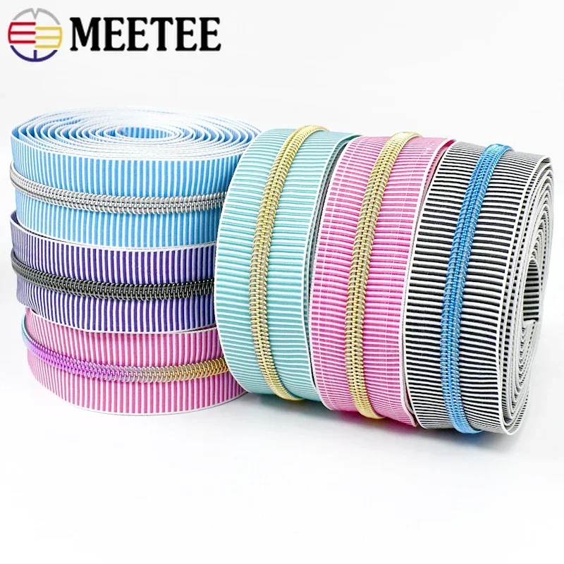 2/4/10Meters 5# Nylon Zipper For Jacket Garment Decoration Zippers Tape Bag Zip Repair Kit DIY Sewing Replacement Accessories