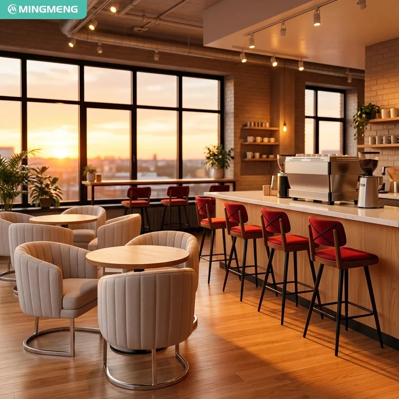 Customized Restaurant Set Booth Seating Cafe Hotel Elegant Restaurant Table Chair Commercial Counter Furniture Sets for Project