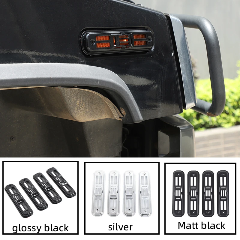 For Hummer H2 2003-2009 ABS black silver turn signal lampshade protective cover car modification accessories 4-piece set