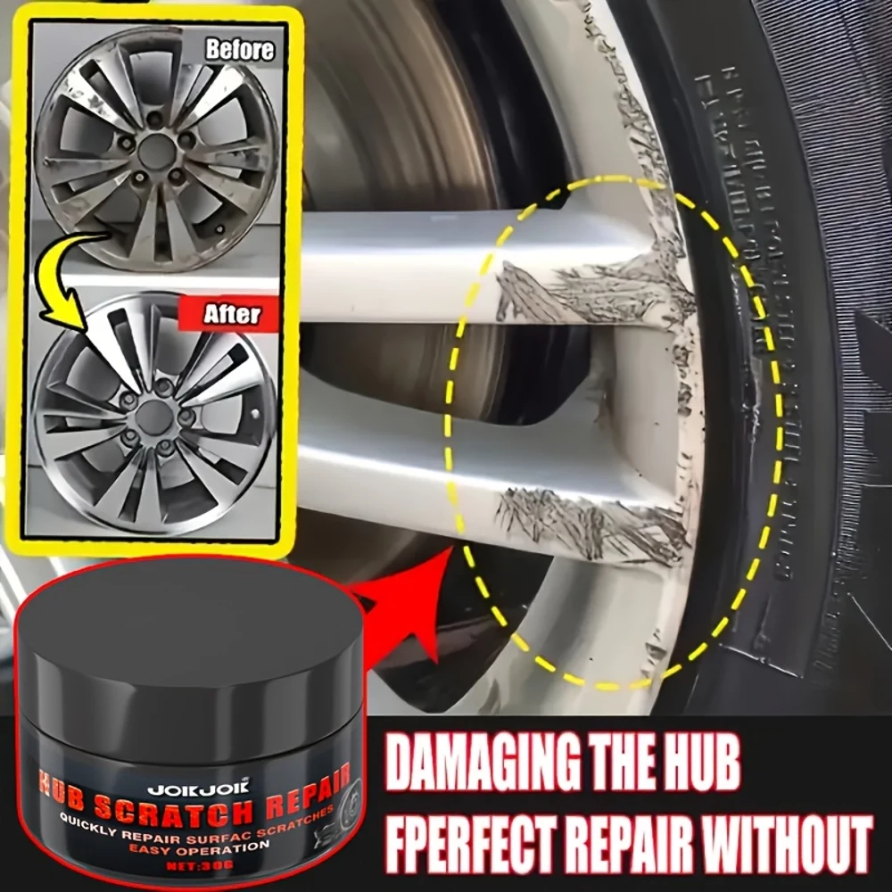 자동차 허브 스크래치 수리 왁스 - RV, 오토바이 및 트럭용: 합금 휠 스크래치 및 마모 복원 키트