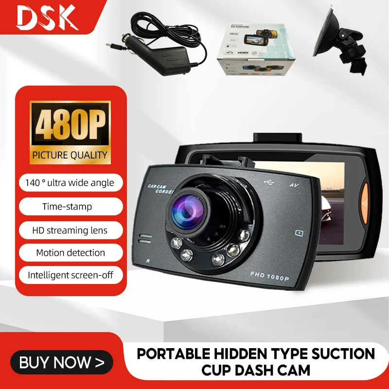 

Portable Hidden Type Dash Cam with Suction Cup Connector Cars Mini Camera Drive Recorder Multi-Language Support Car DVR