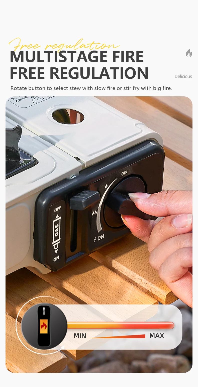BISINNA Tragbarer Campingkocher, Leichter Picknick-BBQ-Kocher mit Aufbewahrungsbox, Brennt wie ein Gasbrenner für zu Hause, 2900W Leistung – Detail 7