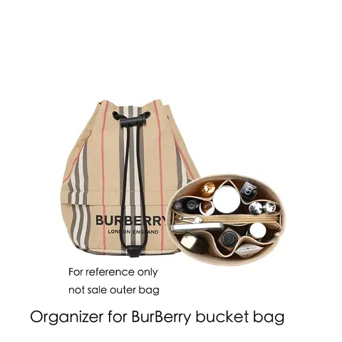 Felt Cloth Insert Bag Organizer Makeup Handbag Organizer Travel Inner Purse Portable Cosmetic Bags For BurBerry Bucket Bag