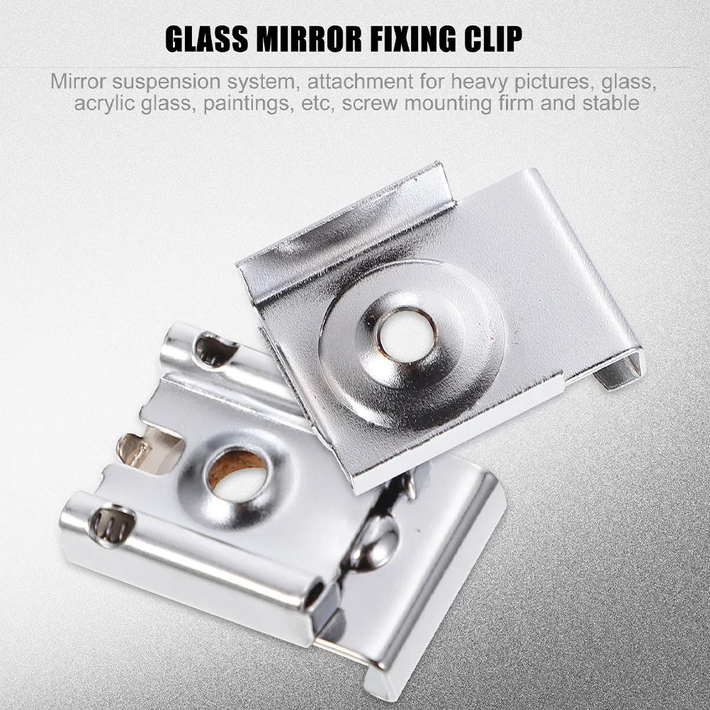

12 шт. зажимов для крепления зеркал, прочный материал, практичный дизайн, простая установка, анкеры для стен, винты в комплекте, зажимы для зеркал