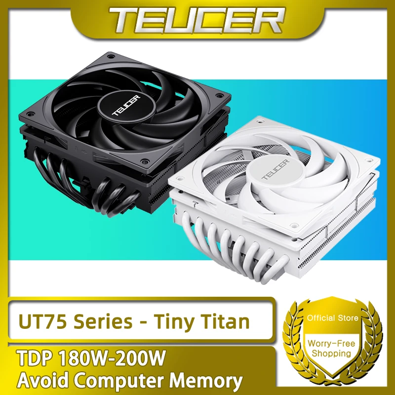 TEUCER UT Series Tiny Titan Air Cooling Radiator Cooler Low Noise Avoid Memory CPU Fan for AM4 AM5 LGA 2011 1200 1700 X99