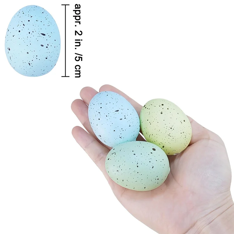 ABUL-40 pezzi di uova di Pasqua uova di schiuma maculate artificiali uova decorative verde blu pastello 2,1 pollici per la decorazione della tavola di Pasqua neutra