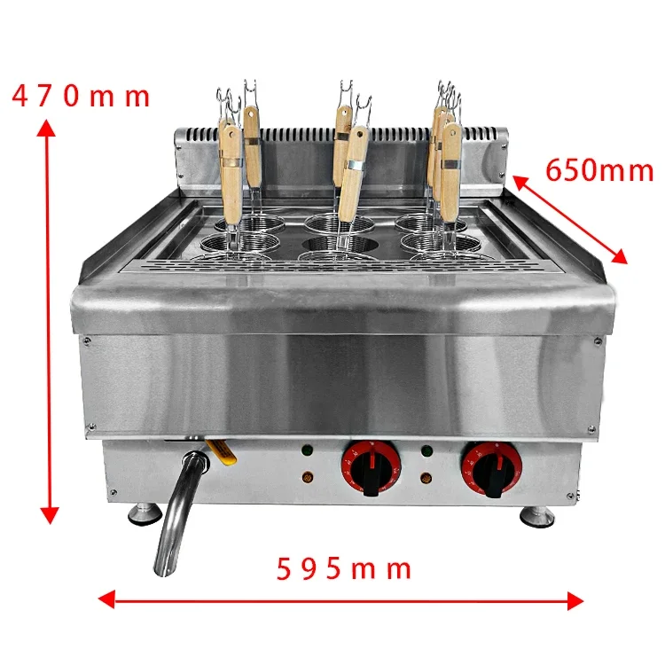 Commercial 9 Holds Countertop Noodle Boiler Machine High Quality Kitchen Equipment Noodle Pasta Cooker For Restaurant