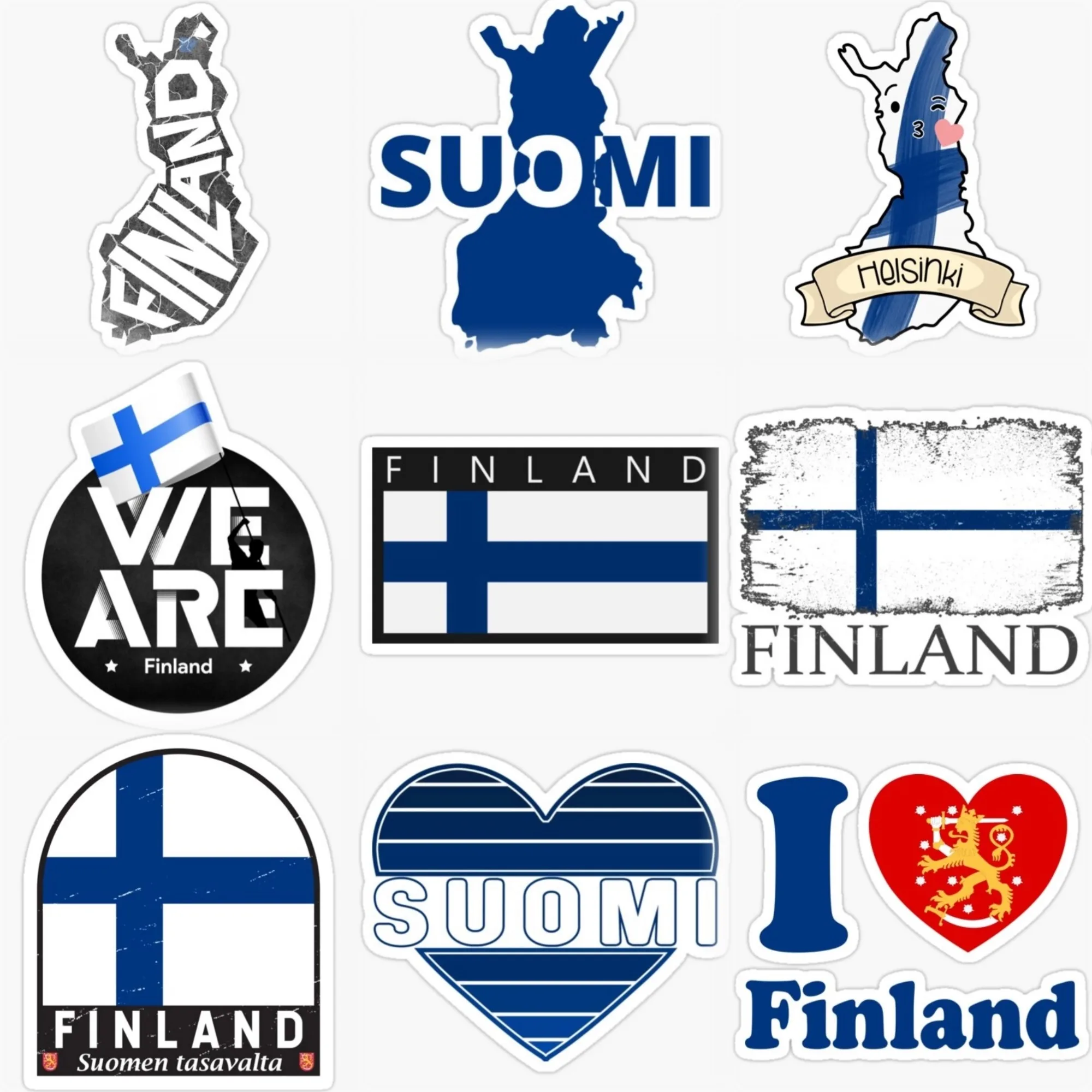 

Finland FIN Flag Map National Emblem Creative Sticker for Decorate Car Van Motorcycle Truck Window Fridge Wall Decal Accessorie