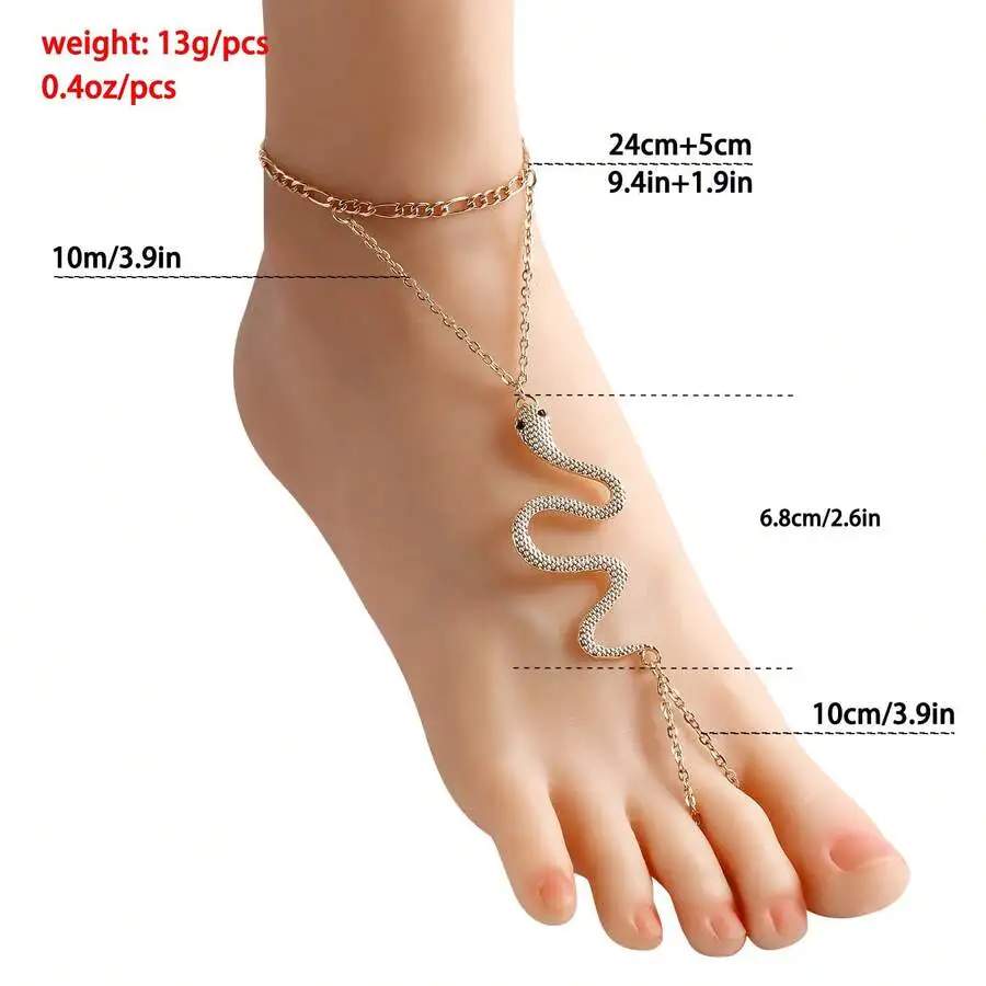 

Snake Shape Beach Toe Chain Anklet For Women Summer Vacation