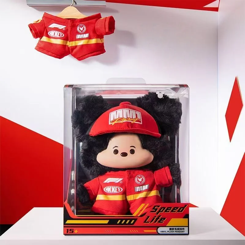 

Официальный плюшевый брелок Disney Mickey Mouse F1 из винила, милый мягкий кулон для сумки, украшение для декора, коллекционный подарок для фанатов мультфильмов