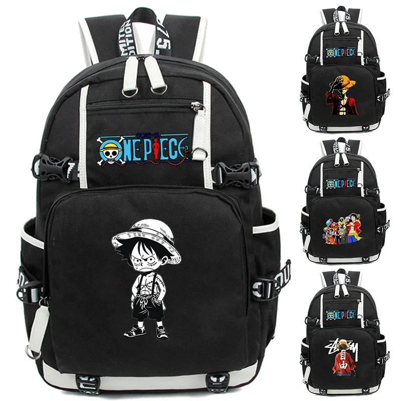 Anime One Piece Backpack for Boy Girl Back To School Backpack Teen Student Schoolbag Canvas Mochila Men Leisure Usb Laptop Bag