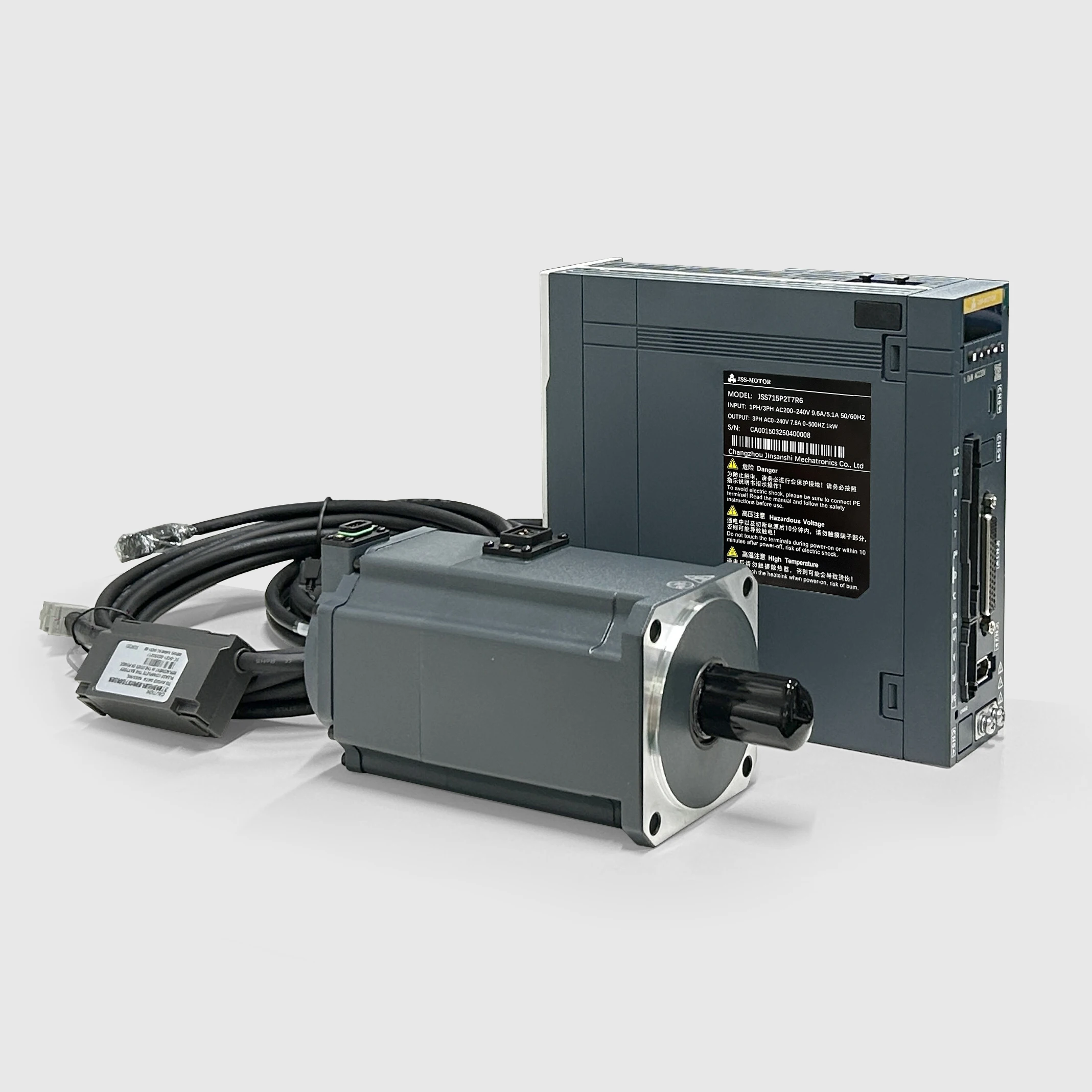 

New Three-Phase 220VAC 1KW 3000rpm AC Servo Motor Kit with Brake and Drive Cable Waterproof Protection