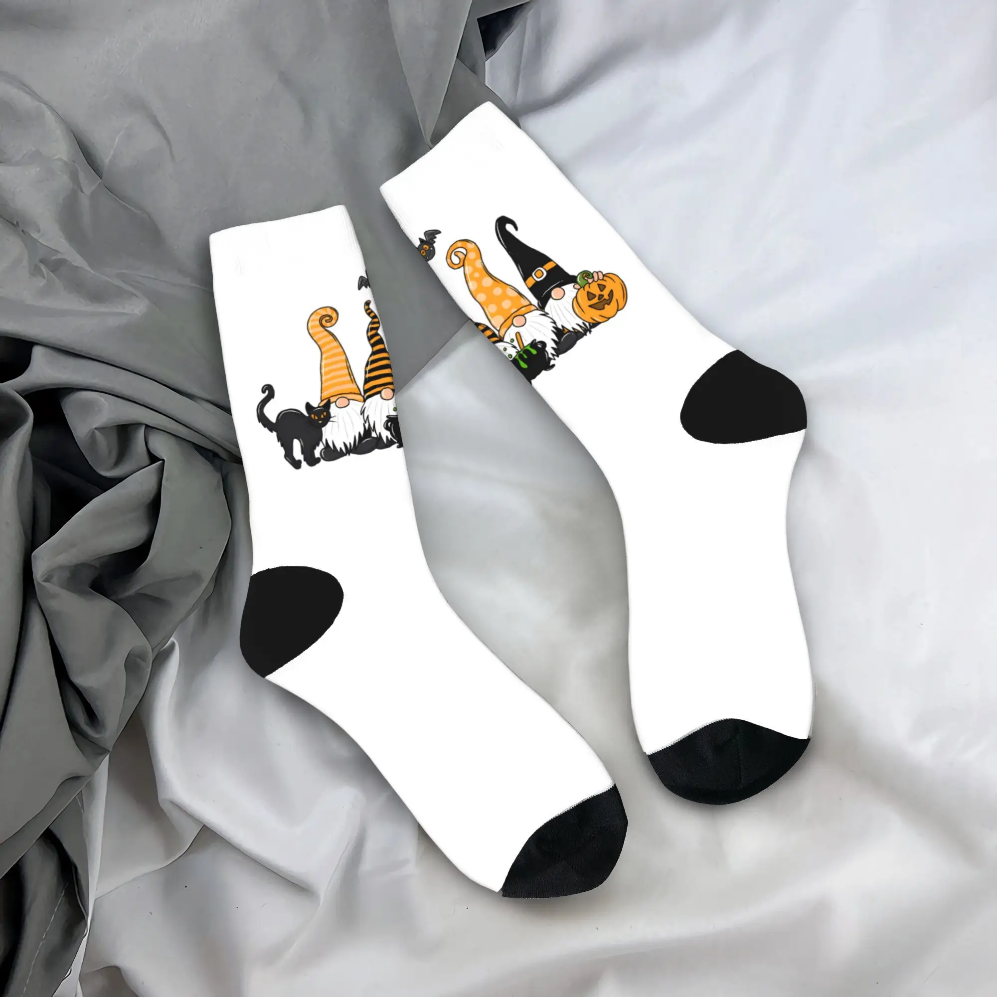 Мужские носки унисекс, чулки на Хэллоуин, нескользящие средние мягкие носки, зимние модные носки для скейтборда с графикой