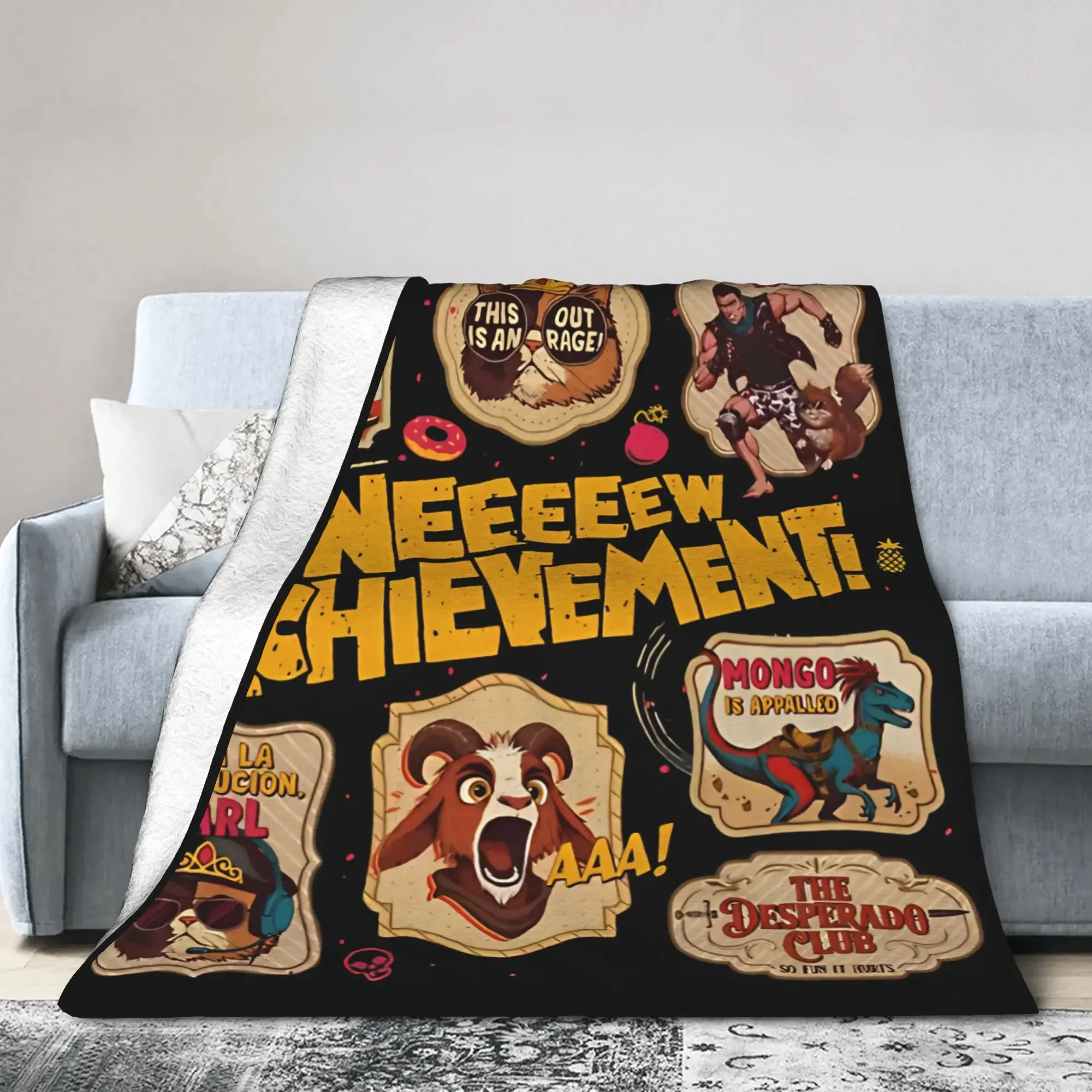 Custom New Achievement Fleece Blankets Dungeon Crawler Carl Novelty Throw Blanket For Sofa Bedding Lounge 125*100cm Quilt,