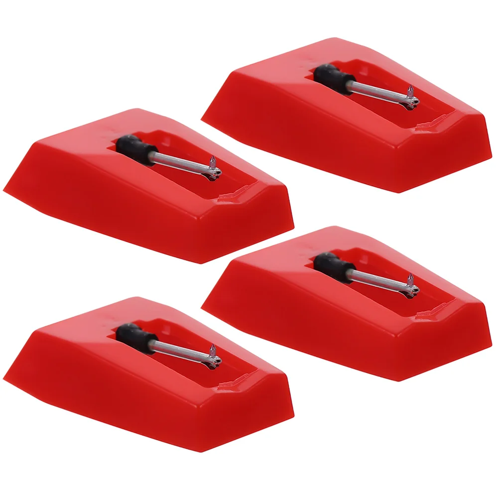 4 Pcs Phonograph Needle Gramophone Plastic Record Player Needles Stylus Attachment Aluminum Accessory