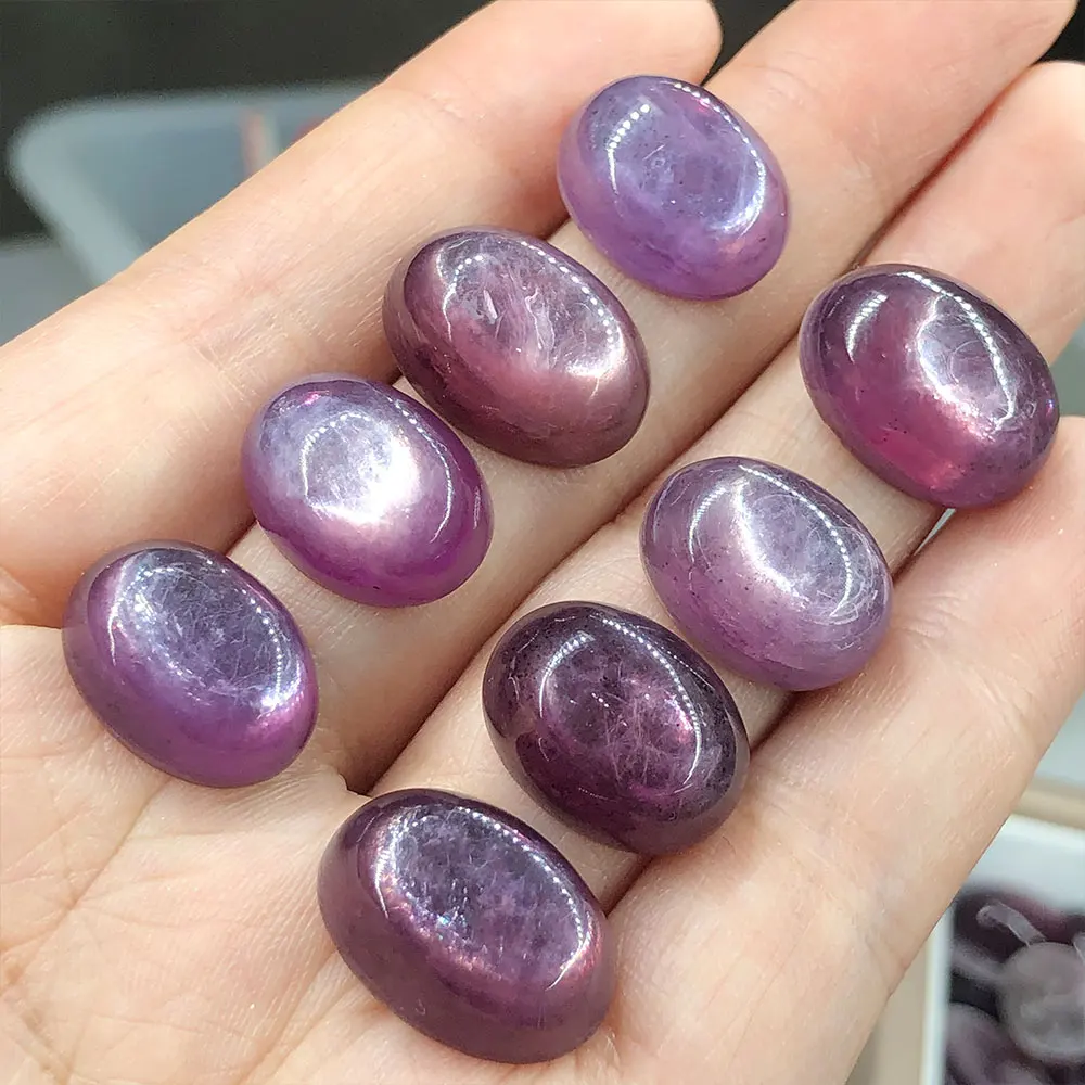 

1pc Natural Lepidolite Oval Cabochon Purple Lepidolite Mica Stone Quartz Crystals Healing Jewelry Making Ring Home Room Decor