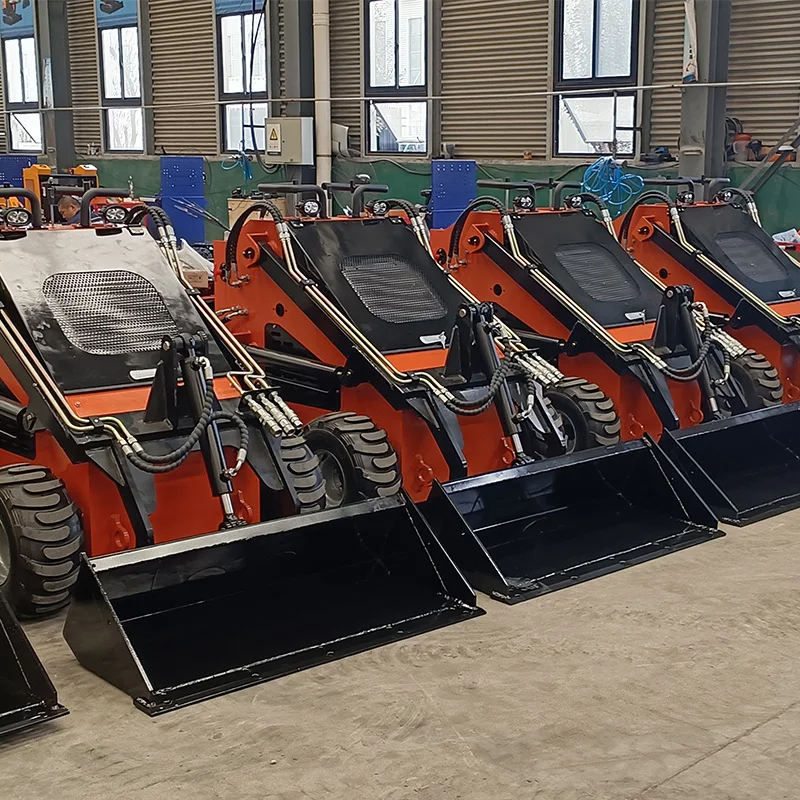 Small Wheel Loader Skid Steer 4 Functions In One Diesel Compact Loader Ideal For Agriculture Gardening And Material Move