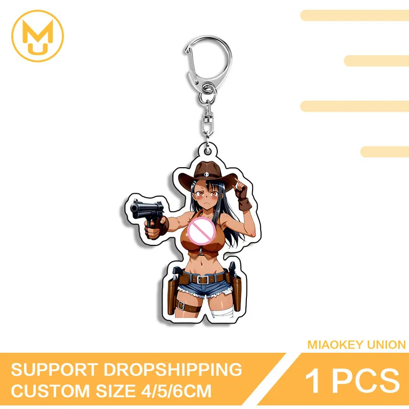 Cowboy Nagatoro Hayase Doll Car Keychain Customized Hand-made Doll Model Treasure Props Not Safe For Work Anime Girl Keyring