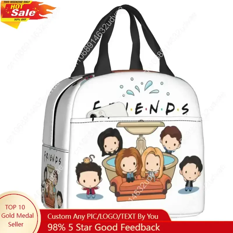 

Friends TV Show Insulated Lunch Bag for Camping Travel Resuable Thermal Cooler Lunch Box Women Children Food Container Tote Bags
