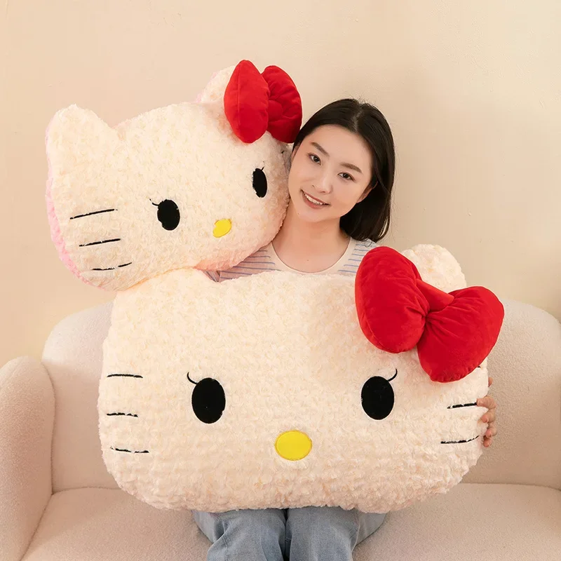 55 см Hello Kitty аниме Kawaii MINISO подушка игрушки милый мультфильм Kt Cat подушка прекрасная кукла детские мягкие подарки для детей