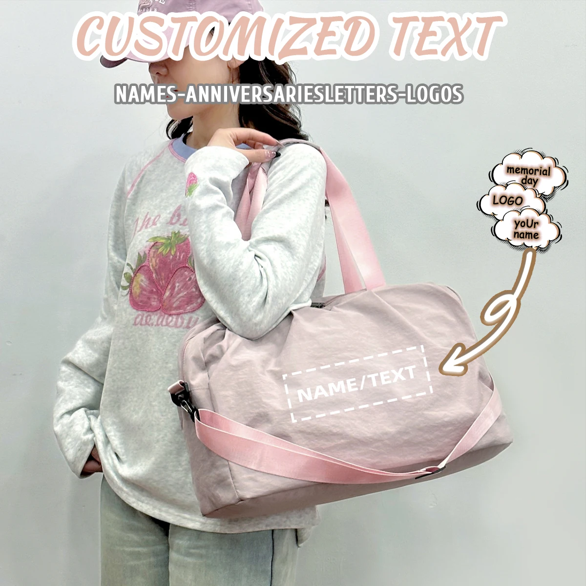 

Logo High-End Custom Travel Bag, Hand Luggage Bag, Short-Distance Business Trip Travel Storage Bag, Gym Bag, Personalized DIY