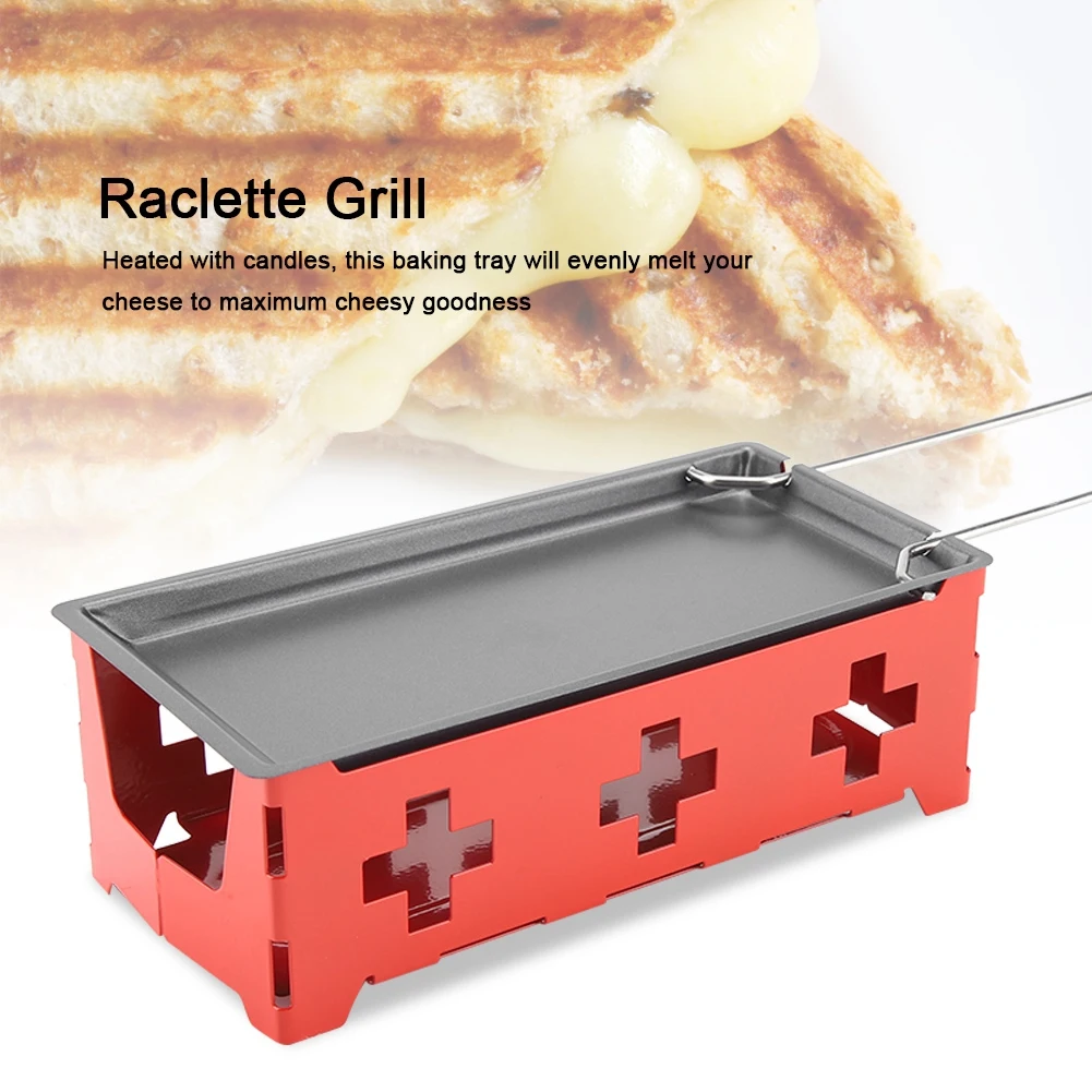 Cheese Raclette Portable NOn Stick Cheese Raclette Rotaster Baking Tray Stove Set Home Kitchen Grilling Tool  Raclette Set