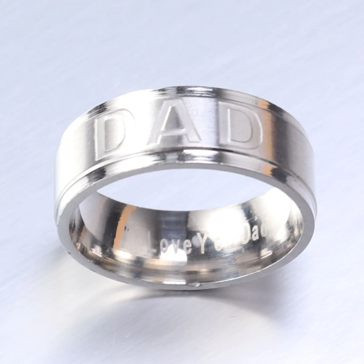 

Titanium Steel Ring Mens Rings The Father Gift European and American Father's Day
