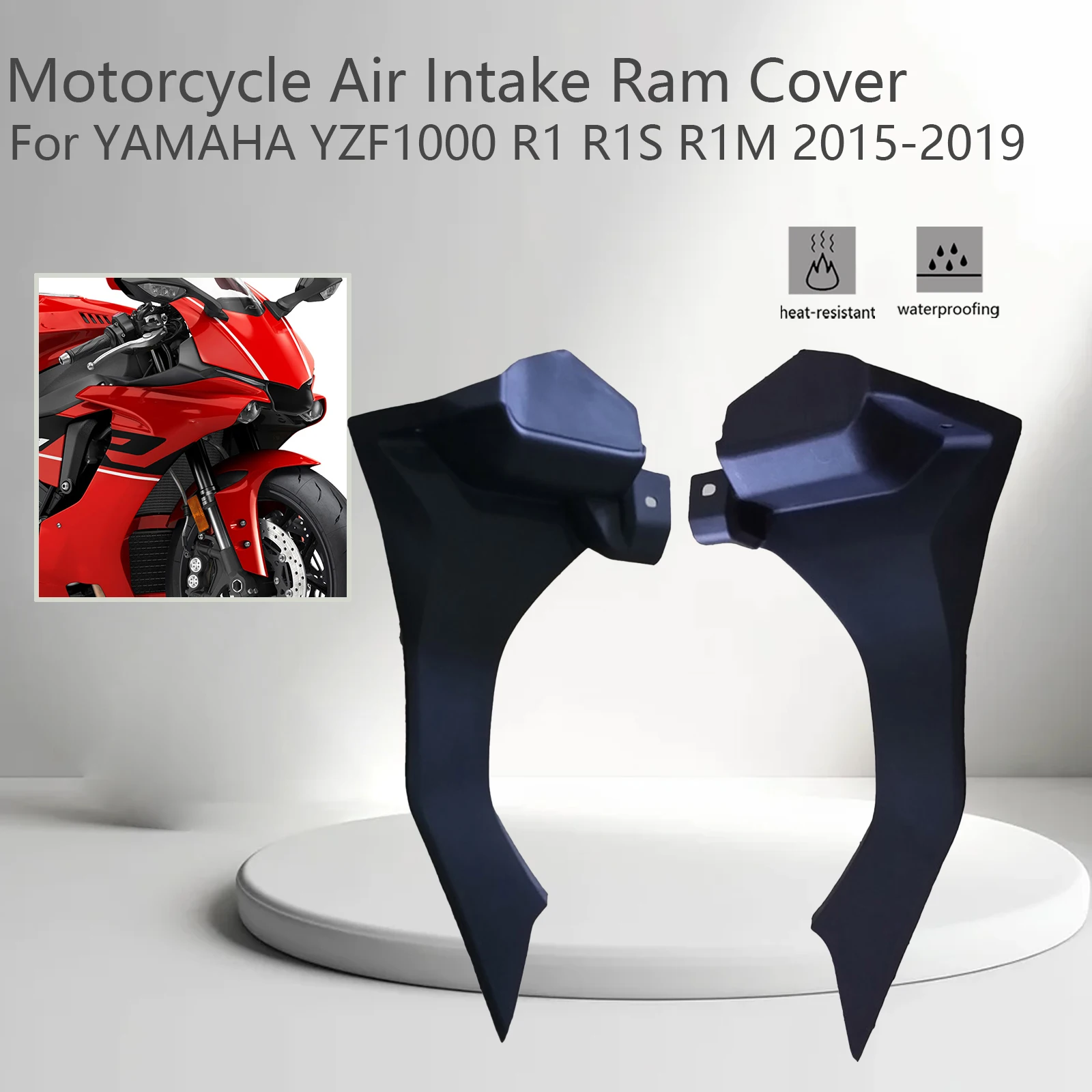 For Yamaha YZFR1 YZFR1S YZF R1 R1S 2015 2016 2017 2018 2019 Motorcycle Fairing Dash Air Intake Ram Cover Fit ABS Carbon Fiber