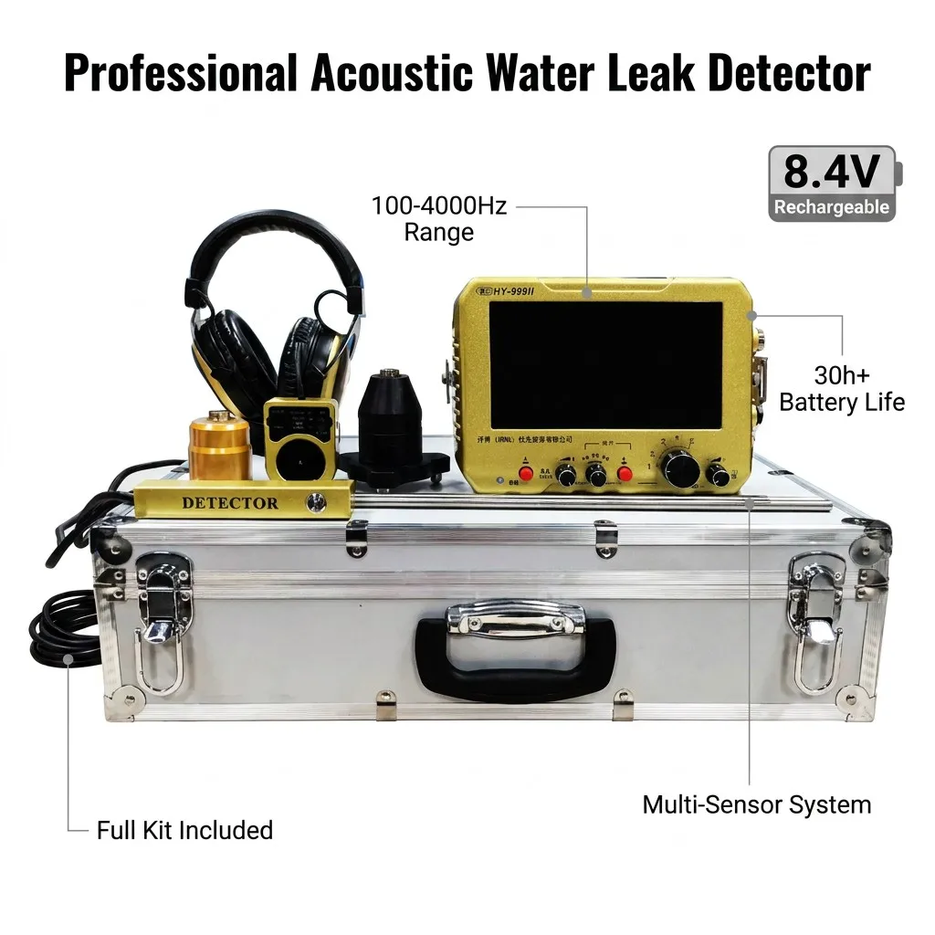 100-4000Hz Acoustic Underground Water Leak Detector with 30h  for Pipeline Inspection F999H