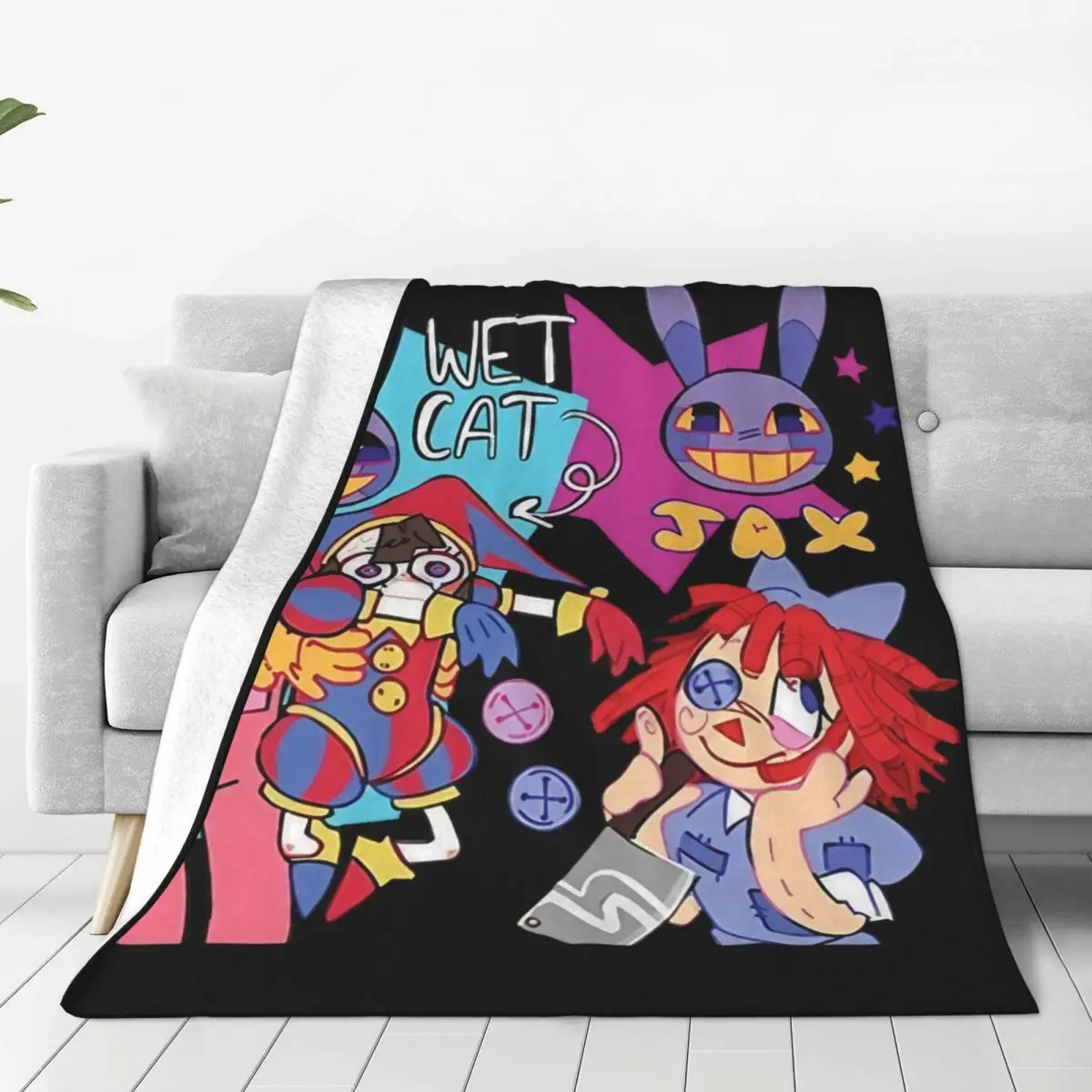 

Jax The Amazing Digital Circus Blankets Velvet Lightweight Thin Throw Blankets for Bed Bedspread