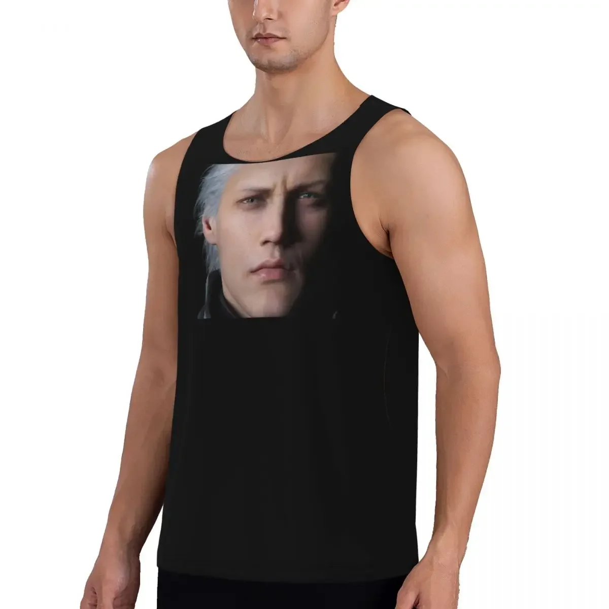 Quick Dry Devil May Cry 5 - Vergil Poster Gym Tank Muscle Sleeveless Shirt Bodybuilding Breathable Vest