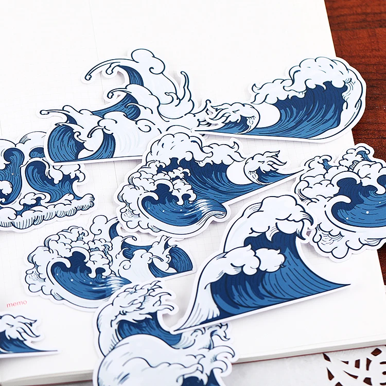 13pcs Cute Handbook Stickers In SurfingJapanese Hand Book Retro Mobile Phone Set Material Gadgets Planner Stationary