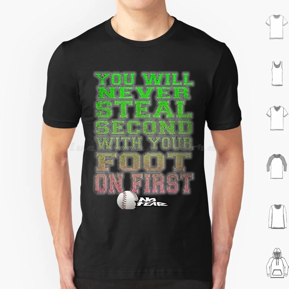 No Fear T Shirt Cotton Men Women DIY Print No Fear Baseball Retro Throwback 80s 90s Inspiration Quote