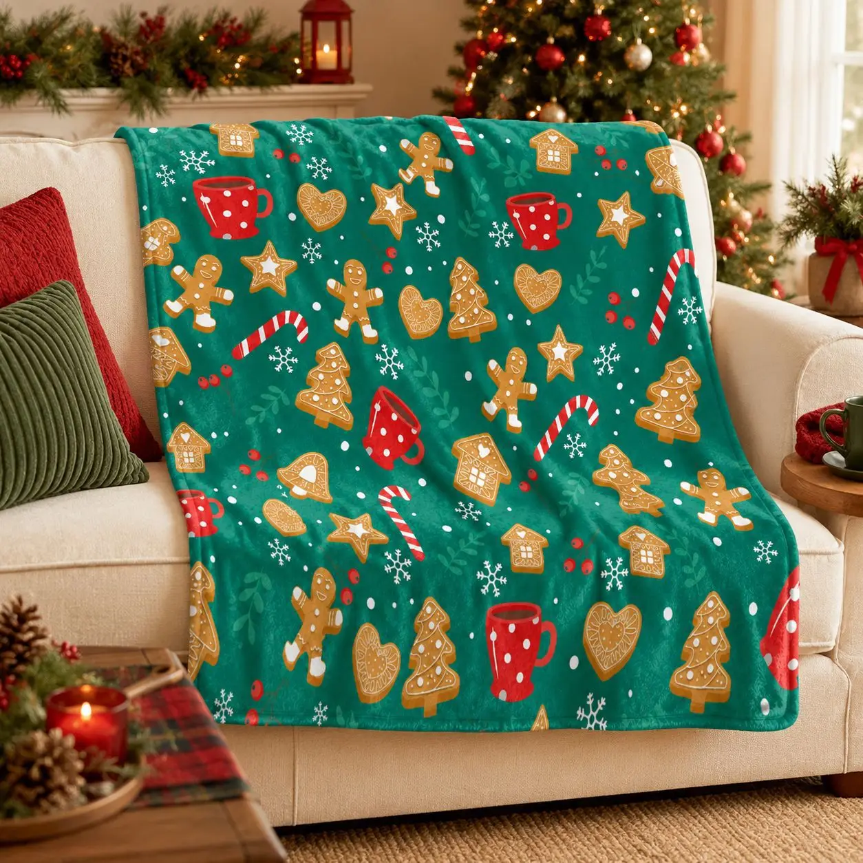 1Pc Christmas Flannel Blanket Soft and Comfortable Office Sofa Nap Mat Friend New Year Gift  Bedroom Decoration in All Seasons