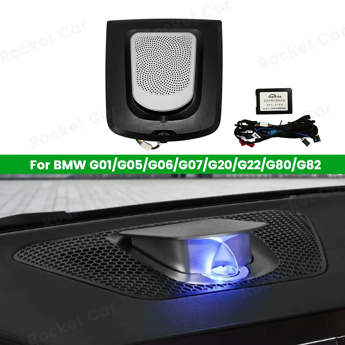 

11 Colours Ambient light For BMW G20 G22 G08 G01 X3 G02 X4 G05 X5 G06 X6 G07 X7 LED Lifting Center Speaker Glow Horn Audio Cover