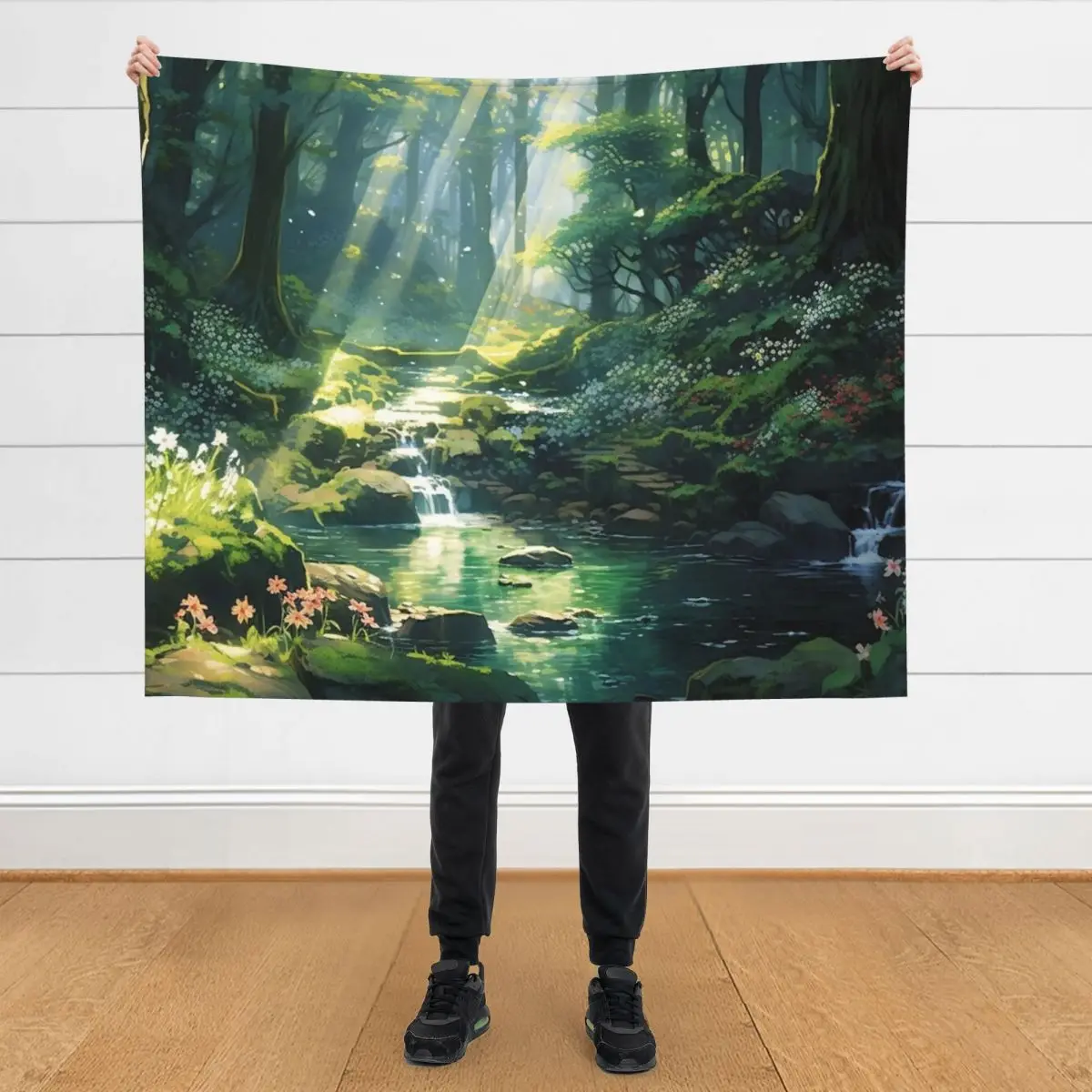 

Warm Rays in the Forest Throw Blanket blankets ands Decorative Sofas Quilt Travel Blankets