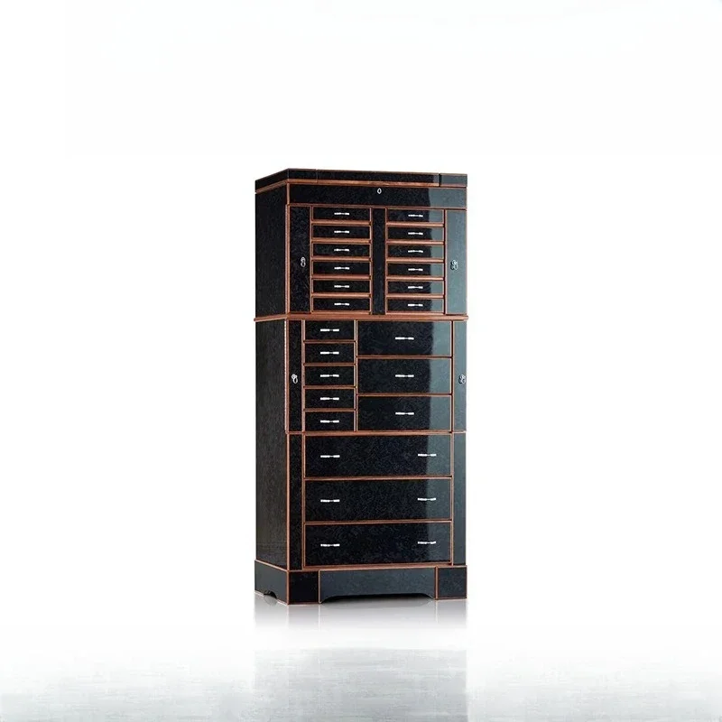 Mirror jewelry cabinet, villa luxury bedroom high-end solid wood jewelry box