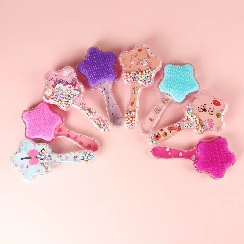 New Kids Star Magic Combs Anti-static Massage Unicorn Hair Brushes Tangle Detangle Shower Massage Hair Brush Comb