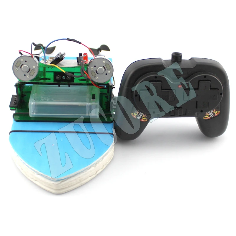 

BOAT3 Лодка с дистанционным управлением, полный набор аксессуаров (включая пульт дистанционного управления), набор игрушек для модели лодки с дистанционным управлением своими руками