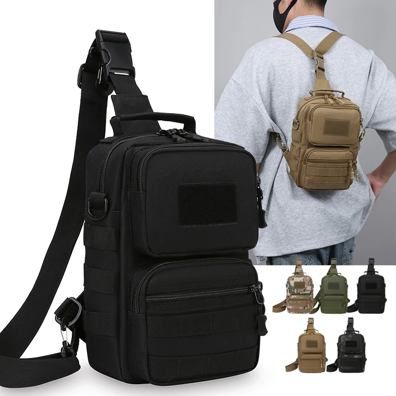 Multifunctional Chest Bag Men's Molle Waist Pack Lightweight Travel Backpack Outdoor Hiking Cycling Rig Pouch Large Fanny Pack